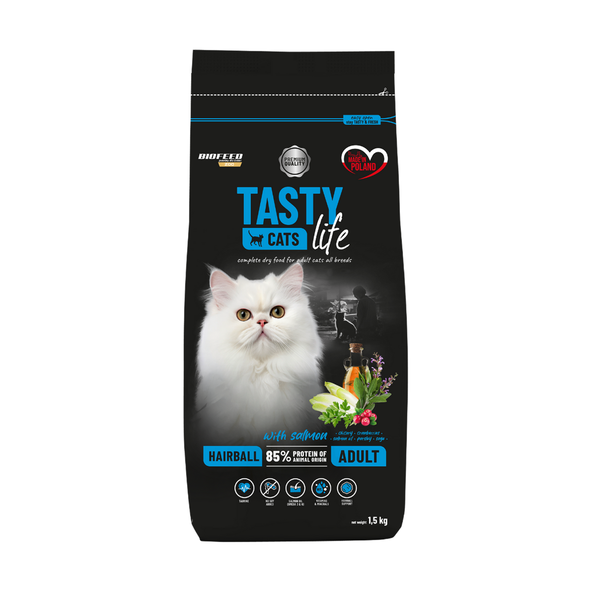 Lososové granule pre mačky (Anti Hairball)
